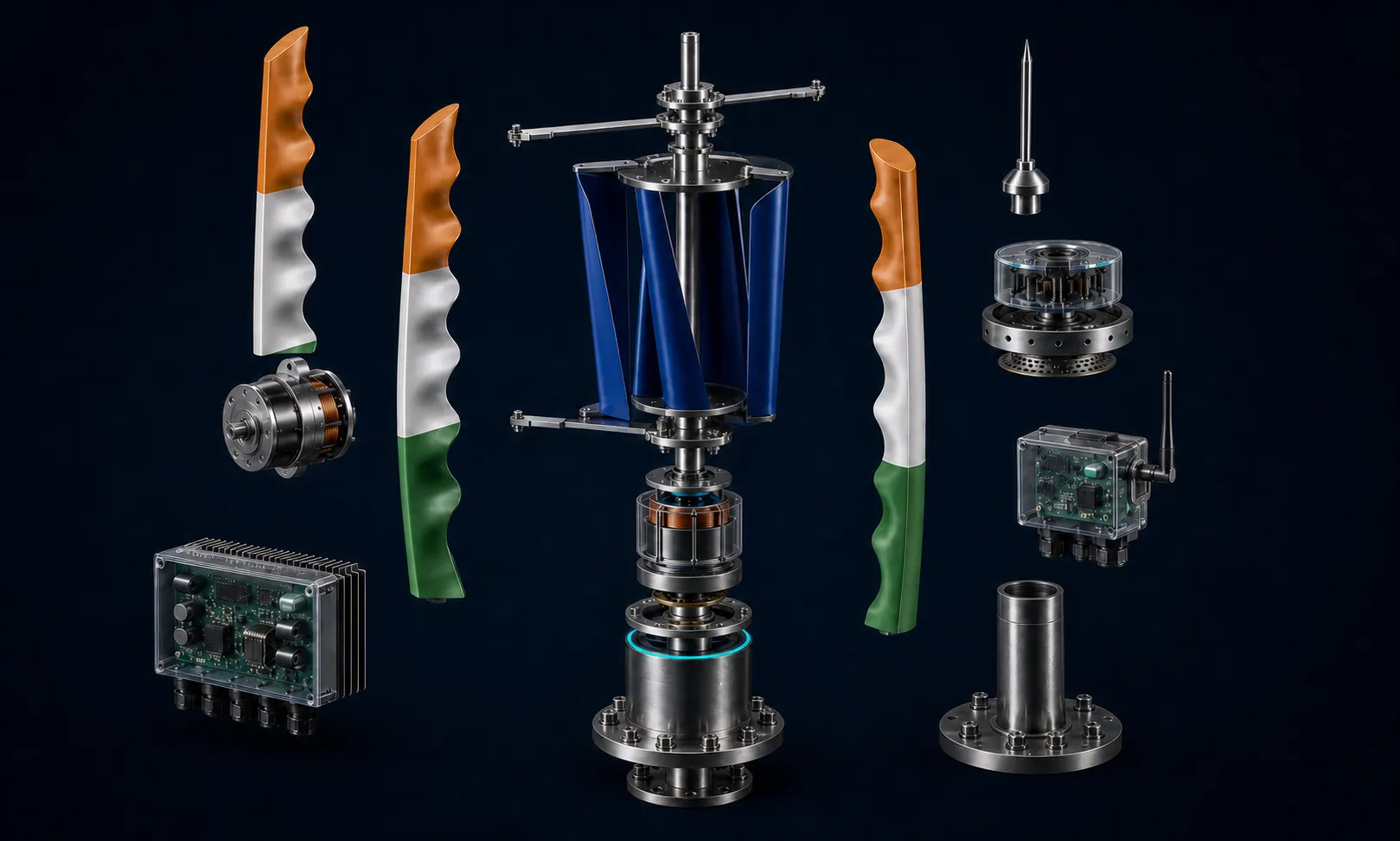 Exploded systems view of the GIVARA ONE turbine kit and supporting components